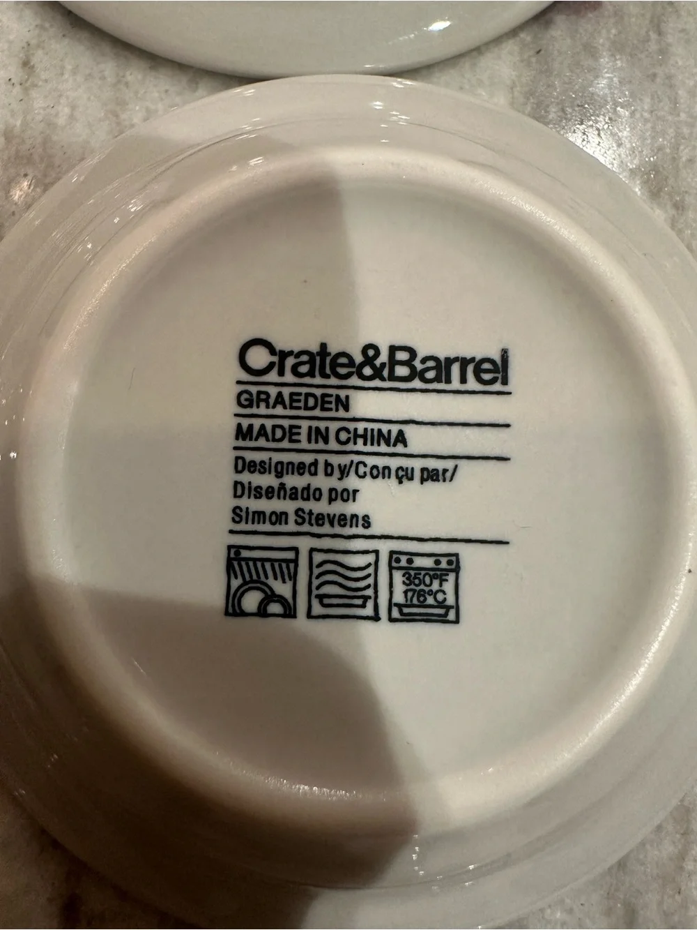 Set of 6 Crate & Barrel Graeden Butter Pats / Dipping Dishes